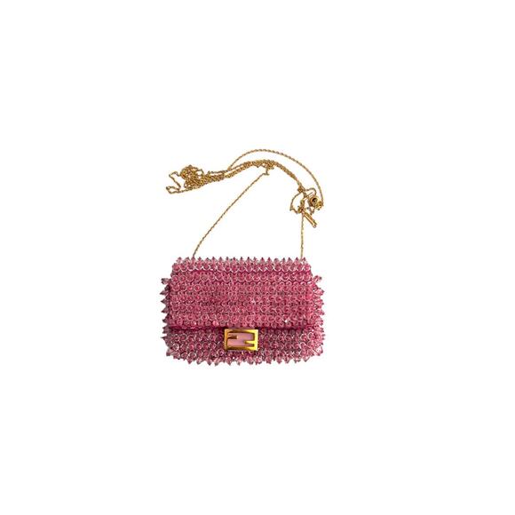 Fendi Handbags - Fendi Pink Beaded Nano